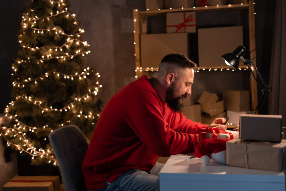 man navigating the holidays as a small business owner